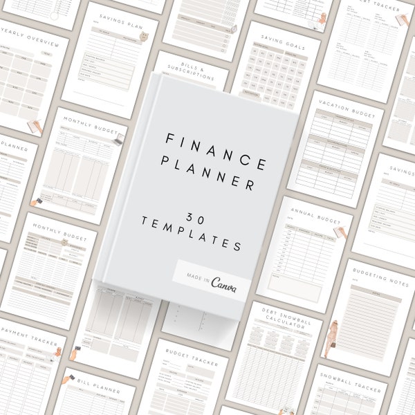 Finance Planner Template | Budget Planner Templates | Personal Finance Tracker | Savings, Debt, Bill, Spendings, Income, Expense Tracker