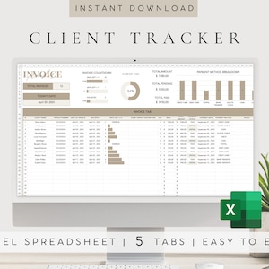 Small Business Template Digital Client Tracker | Excel Template Dashboard for Business Customer Tracker | Spreadsheet Templates for Business