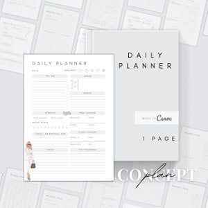 Daily Planner Printable | Editable To Do List | Todays Plan Canva Template | Digital Planner | Work Day Diary Pdf| Customizable Organizer A4