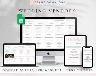 Wedding Planner Google Sheets | Wedding Vendor Template | Wedding Vendor Management| Wedding Business Card Template| Digital Wedding Planner