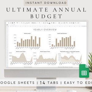 Google Sheets Annual Budget Template | Annual Budgeting Planner | Personal Finance Tracker | Financial Management Spreadsheet Template