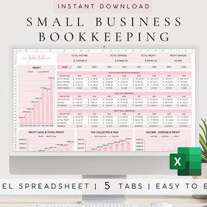 Small Business Spesenkalkulation Excel | Buchführungstabelle Vorlage | Business Expense and Income Tracker | Small Business Planner