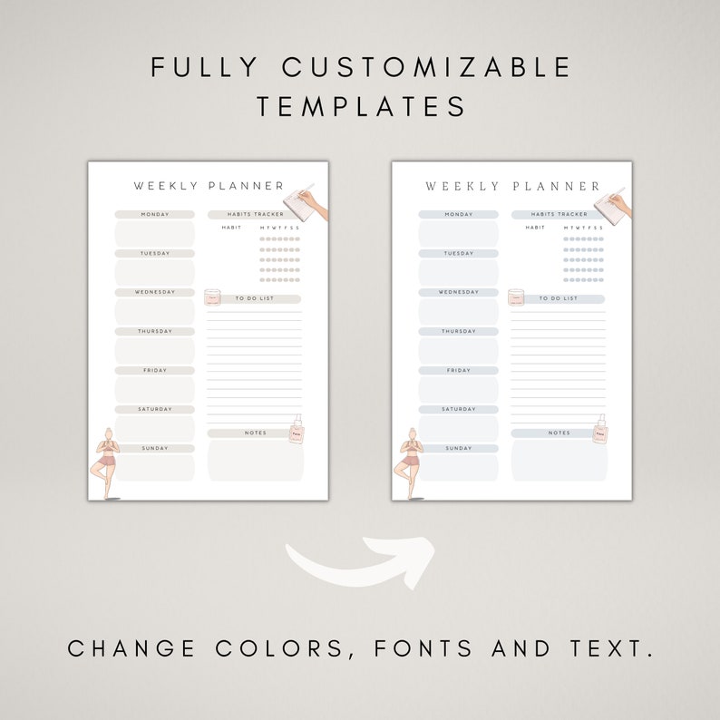 Weekly Planner Template | Printable Weekly to Do List | Editable Weekly ...