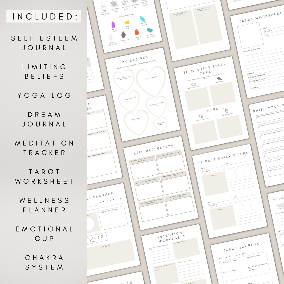 Spirituality Planner Printable Awakening Journal PDF Tarot - Etsy