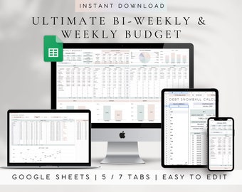 Ultimate Biweekly & Weekly Budget Spreadsheet Template Google Sheets| Budget by Paycheck Spreadsheet| Family Monthly Budget| Finance Tracker