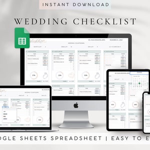 Digital Wedding To-Do List Spreadsheet Template Google Sheets| Wedding Checklist Spreadsheet| Wedding Planner Spreadsheet| Wedding Task List