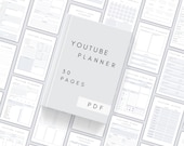 Printable Youtube Planner | Digital Blogger Worksheet | Social Media Planner Bundle | Video Brainstorm | Youtube Keyword Tracker PDF A5, A4