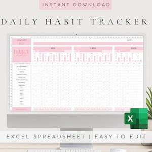 Productivity Planner Spreadsheet Template Excel| Daily, Weekly, Monthly ...