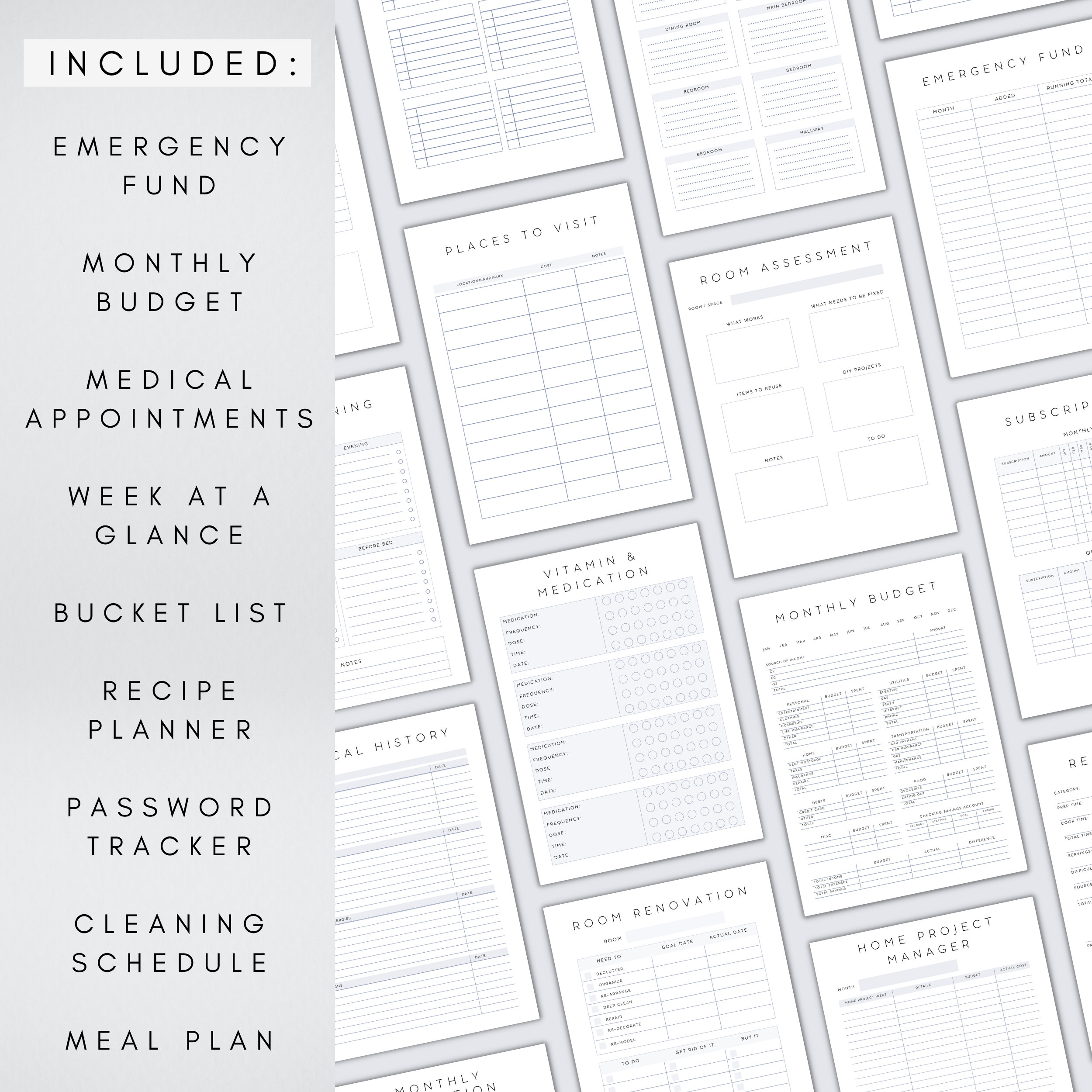 Printable House Management Binder | Digital Household Planner | Life ...