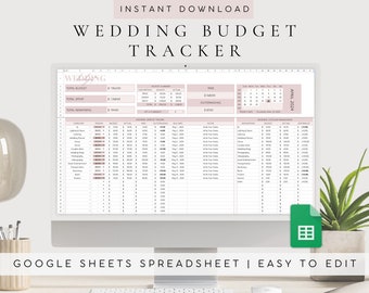 Budget Spreadsheet | Wedding Budget Planner Google Sheets | Expense Tracker Spreadsheet | Wedding Checklist Finance Template