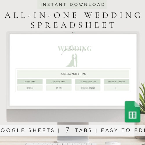 Ultimate Wedding Planning Spreadsheet Digital Wedding Budget Etsy