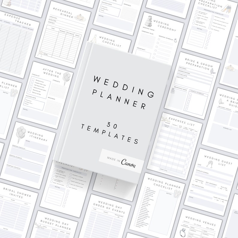 Wedding Planner Printable Editable Wedding Planner Book Pdf Etsy