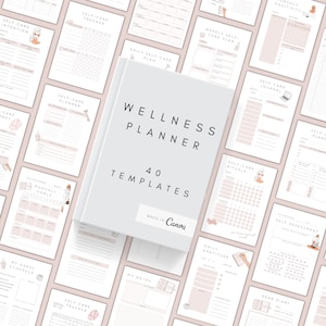 Editable Wellness Planner | Printable Canva Planner | Self Care Bundle | Mental Health Journal | Self love Workbook | Mindfulness Tracker A4