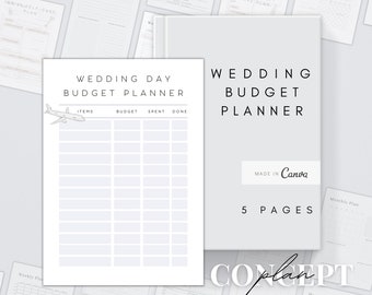 Wedding Budget Planner Printable | Editable Wedding Expense Tracker PDF | Canva Wedding Binder | Digital Wedding Journal | Wedding Worksheet