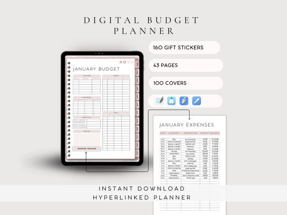 Digital Budget Planner GoodNotes Template | iPad Expense/Income Tracker | Bill Planner | Subscription Tracker | Notability Financial Planner