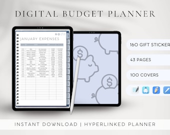 Digital Financial Planner | Budget Planner | iPad Undated Planner | Finance Tracker | GoodNotes Budget Template | Portrait Financial Planner
