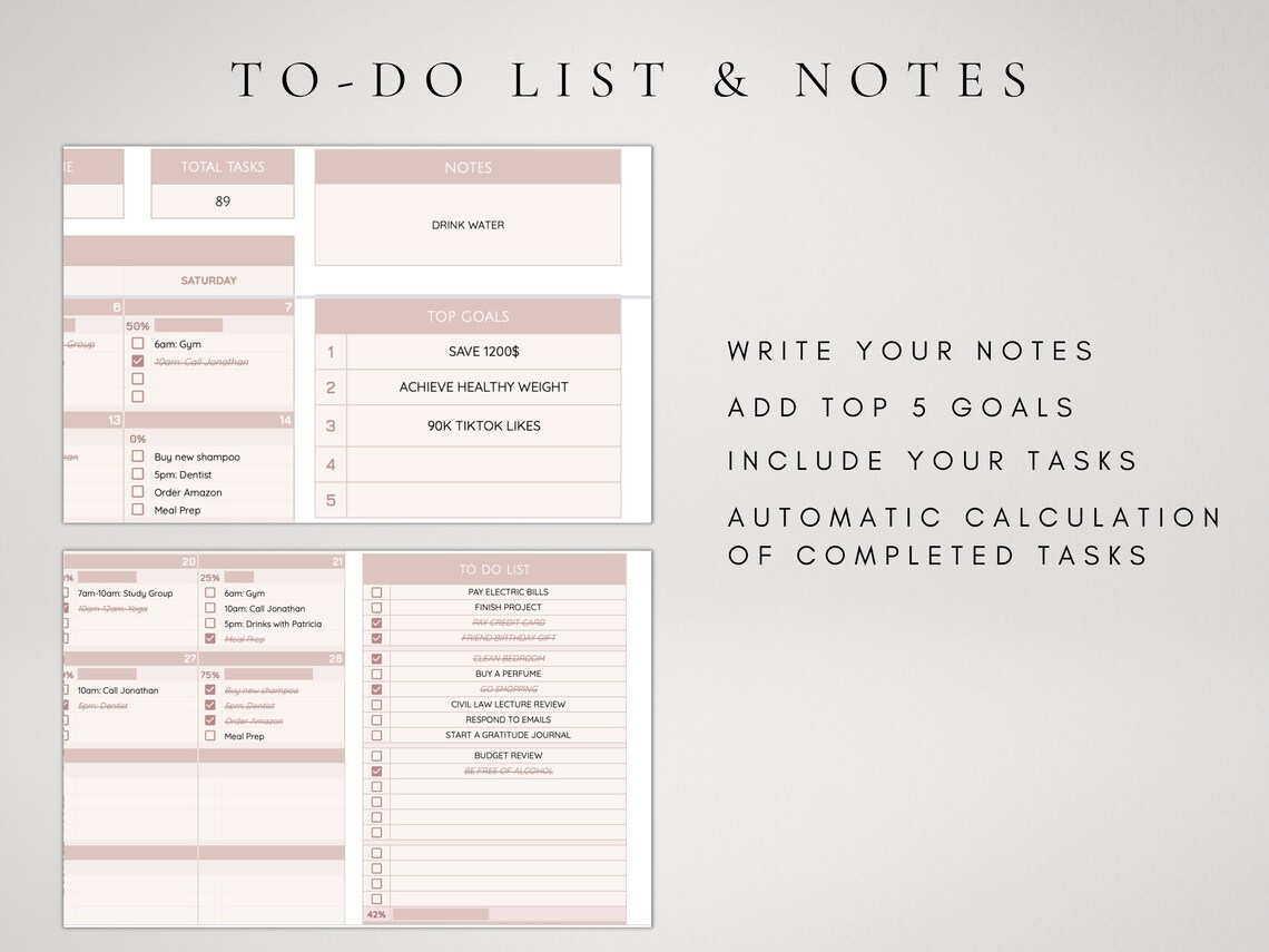 Digital Monthly Calendar 2023 Task Tracker Google Sheets - Etsy