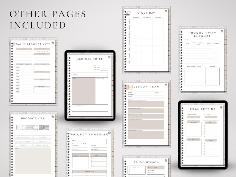 Digital Study Planner , GoodNotes, Notability School Schedule (Digital Download) image 6