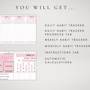 2025 Habit Tracker Excel Goal Setting Goal Tracker Routine