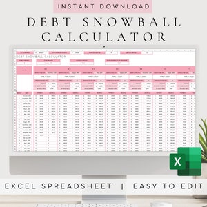 Hoja de cálculo de la calculadora de pago de deuda de Excel / Calculadora de bolas de nieve de deuda de Dave Ramsey / Rastreador de deudas / Plantilla de planificador de presupuesto / Planificador financiero