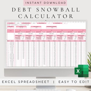 Calculateur de remboursement de dette Excel Feuille de calcul Dave Ramsey Calculatrice boule de neige sur la dette Suivi de la dette Modèle de planificateur budgétaire Planificateur financier image 1