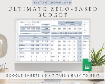 Zero-Based Budget Google Sheets | Zweiwöchentlicher Gehaltsscheck-Planer | Budget Kalkulationstabelle Vorlage | Zero-Based Budget-Begriff | Wochenplaner