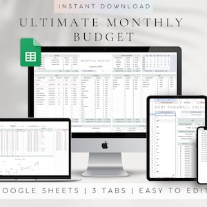 Ultimate Budget Finance Tracker Google Sheets / Plantilla de presupuesto / Presupuesto personal / Presupuesto de cheque de pago / Presupuesto mensual / Rastreador de deuda / Crédito