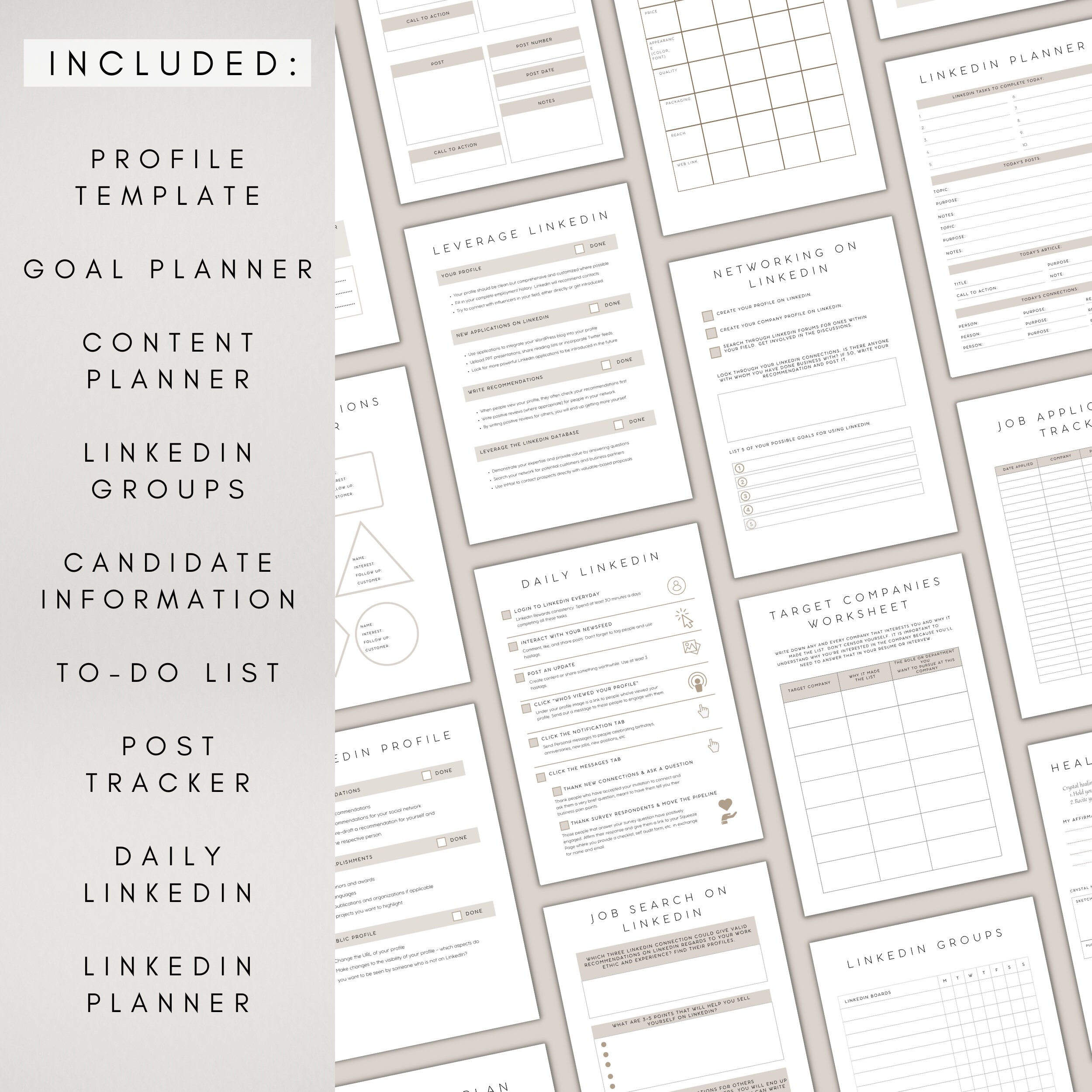 Linkedin Pdf Layout Linkedin Planner Printable | Digital Linkedin Template | Marketing ...