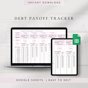 Debt Snowball Spreadsheet for Google Sheets | Debt Payoff Tracker | Debt Payment Tracker | Debt Tracker |  Personal Budget Template |Finance