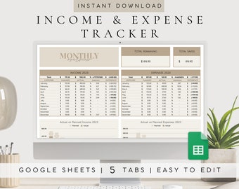 2027 Personal Income Expense Tracker Google Sheets, Editable Savings Spreadsheet, Financial Monthly Budget Template