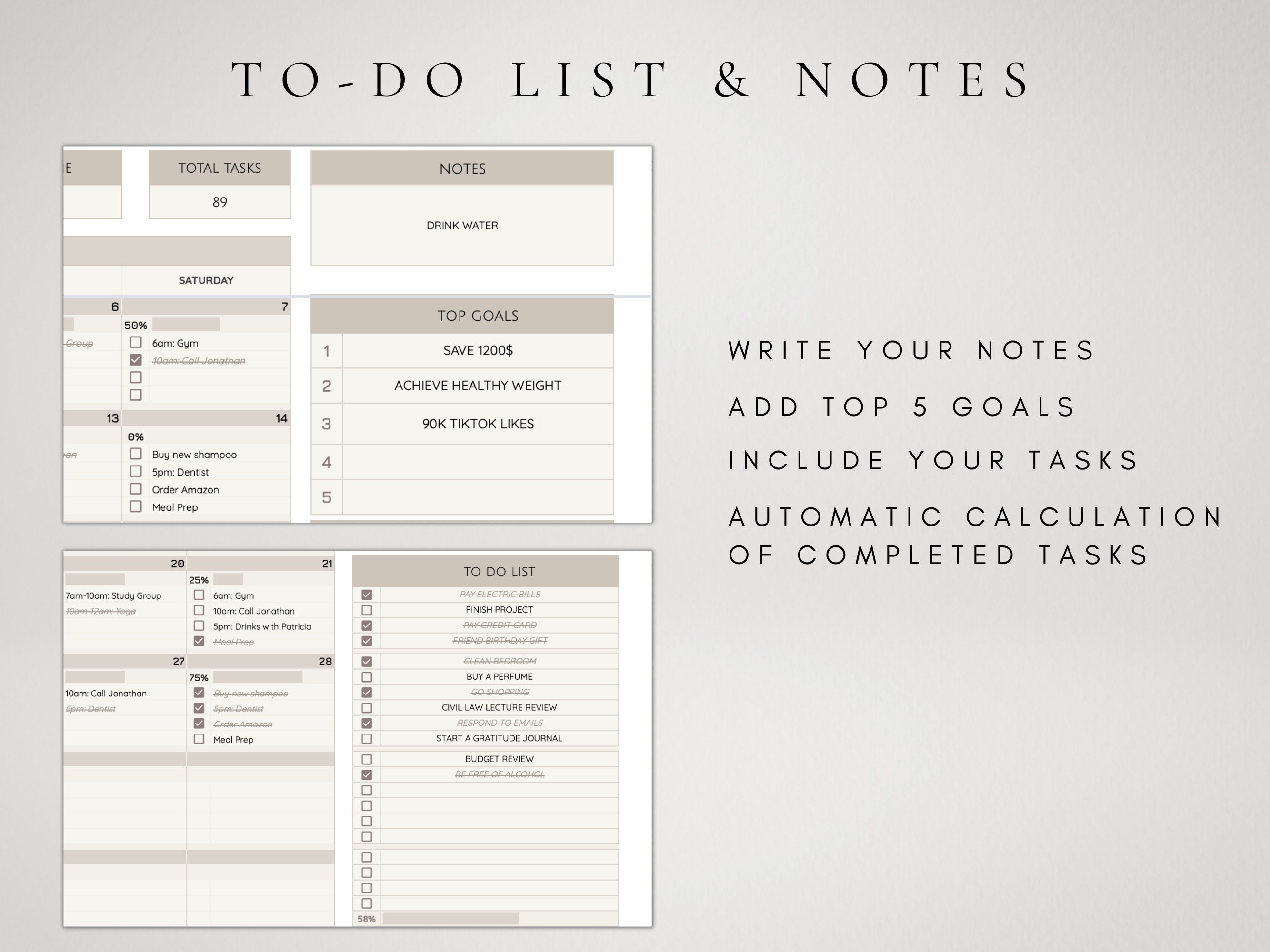 Digital Monthly Calendar 2026 | Google Sheets | Task Planner ...