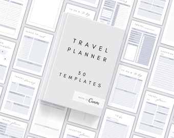 Printable Travel Planner | Editable Travel Itinerary | Canva Vacation Planner | Travel Organization | A4 A5 Travel Planner | Canva Planner