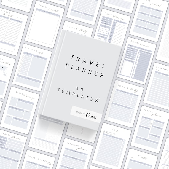 Printable Travel Planner Editable Travel Itinerary Canva Etsy