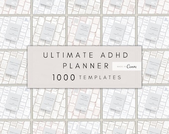 Digital ADHD Planner 2024 | Printable ADHD Adult Journal | Editable Life Organizer Binder | Productivity Planner| Ultimate Adhd Binder A5 A4