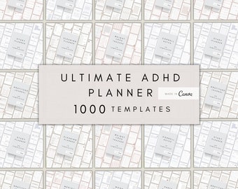 Digitale ADHD-planner 2026 | Afdrukbaar ADHD-dagboek voor volwassenen | Bewerkbare Life Organizer-map | Productiviteitsplanner| Ultieme Adhd-map A5 A4