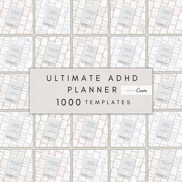 Digital ADHD Planner 2024 | Printable ADHD Adult Journal | Editable Life Organizer Binder | Productivity Planner| Ultimate Adhd Binder A5 A4