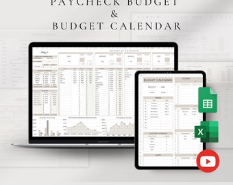 Budget Spreadsheet Google Sheets | Budget Spreadsheet Template | Paycheck Budget Spreadsheets | Digital Financial Planner | Personal Budget