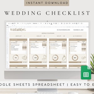 Wedding Planning Spreadsheet | Wedding Planner Digital | Wedding Checklist Template | Google Sheets Template | To Do List | Wedding Template