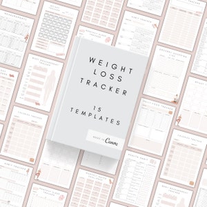 Gewichtsverlies Tracker afdrukbaar | Wellness-dagboek bewerkbare Canva | Gewichtstoename grafiek planner sjabloon | Trainingstracker| Wekelijkse fitness A5/A4