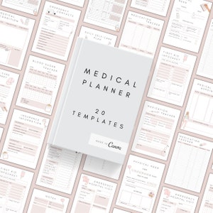 Digital Medical Planner Template | Healthcare Planner | Health Planner | Medication Tracker | Medical Binder | Canva Wellness Template Kit