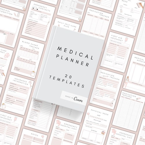 Digital Medical Planner Template Healthcare Planner Health Etsy