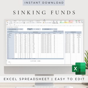 Sinking Funds Tracker Spreadsheet Template | Sinking Funds Planner | Plan and Track Each Sinking Fund and Achieve your Savings Goals