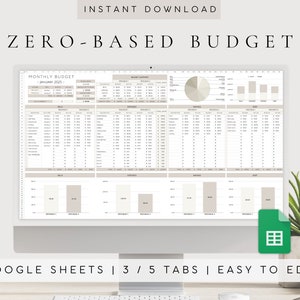 Zero-Based Budget 2025 | Google Sheets Spreadsheet | Paycheck Budget Dashboard| Monthly Budget Template| Personal Finance| Financial Planner