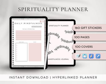 Hyperlinked Spirituality Planner 2026 | Mindfulness Journal | Meditation Tracker | Abundance Mindset | Gratitude Tracker | Chakra Worksheet