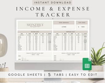 Planilha de Receitas e Despesas do Google Sheets | Planilha de Orçamento Mensal | Planilha de Orçamento Anual | Orçamento por Salário | Finanças Pessoais