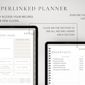 Digital Recipe Book & Meal Planner | Recipe Journal for Goodnotes ...