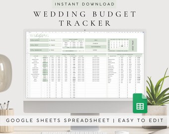 Editable Google Sheets Wedding Budget Tracker, Payment Planner (Digital Download)
