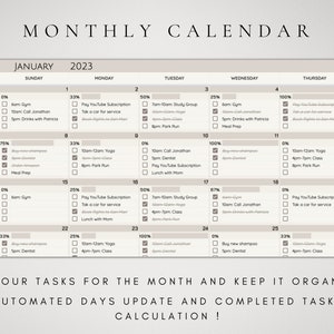 Digital Monthly Calendar 2024 2025 Google Sheets Task Planner