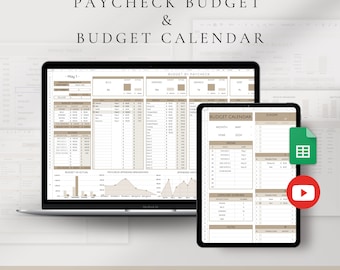 Budget Spreadsheet | Paycheck Budget Spreadsheet Calendar Google Sheets | Monthly Finance Planner 2026