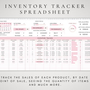 Inventory Tracker Template Spreadsheet Google Sheets Products Inventory Inventory Template Sheet Inventory Log Business Inventory image 3